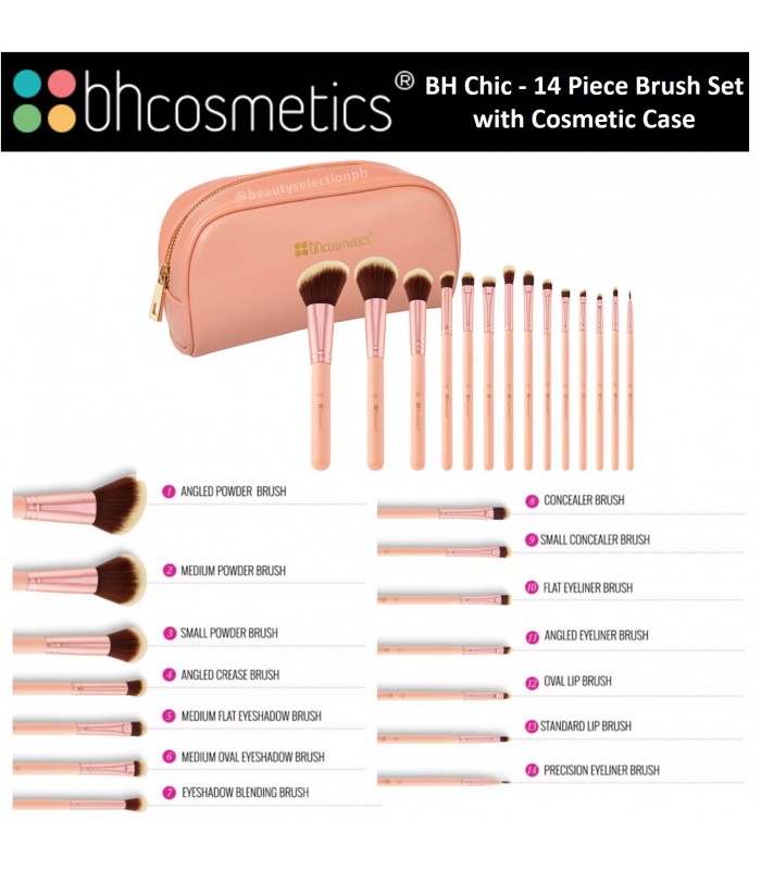 BH Chic - 14 Piece Brush Set with Cosmetic Case